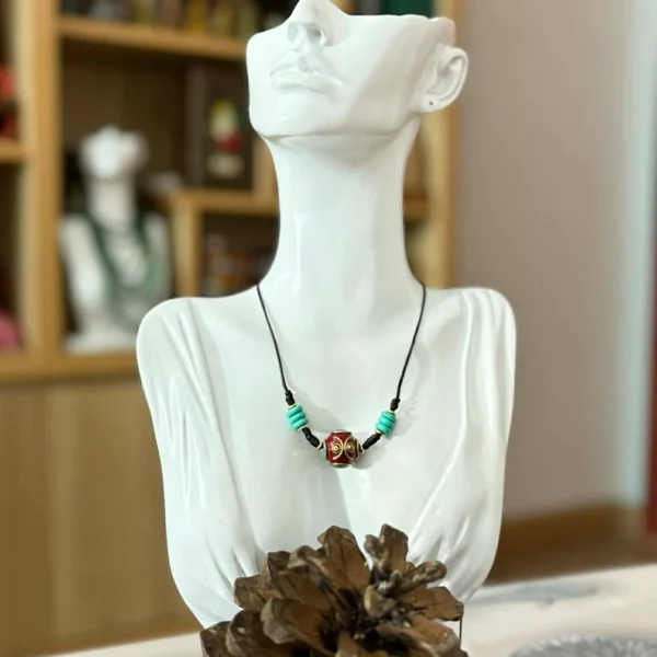 Alternative view of Pure Chalcedony & Nepal Pure Copper Necklace