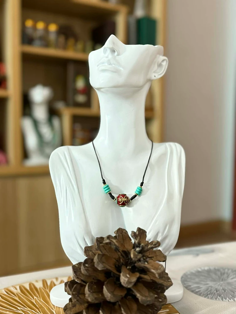 Pure Chalcedony & Nepal Pure Copper Necklace - Image 2