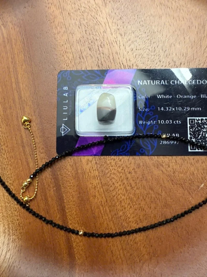 Certified Natural Buddha Dzi Bead with Spinel Stones - Image 3