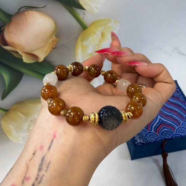 Alternative view of Tibetan Chalcedony Mix Auspicious Blessing Charm