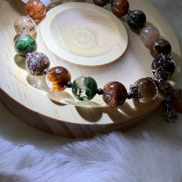 Alternative view of Lucky Lodolite / Phantom Quartz Bracelet