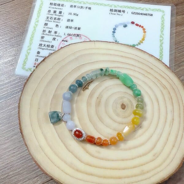 Alternative view of Pure Myanmar Rainbow Feicui Jade