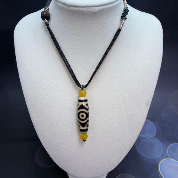 Three Eye Vajrayana Dzi Bead Pendant