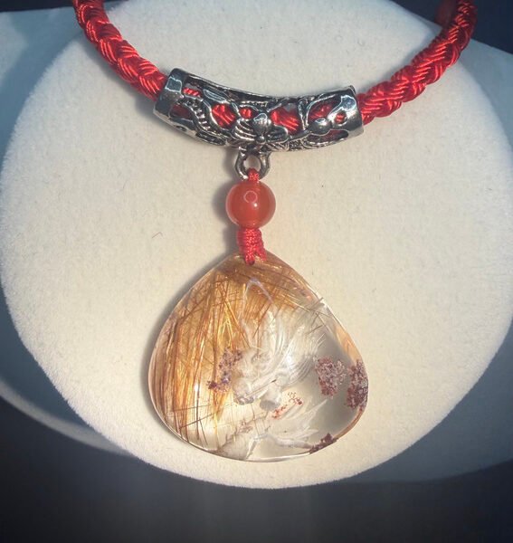 Alternative view of Golden Rutilated Dragon Pendant