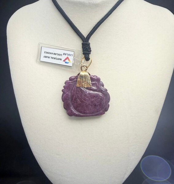 Natural Ruby Buddha Pendant