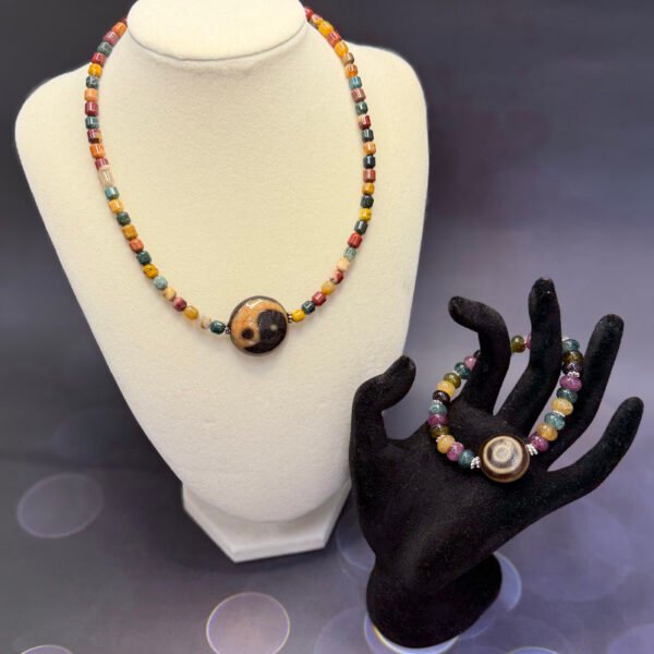 Yin Yang and Goat Eye Dzi Set