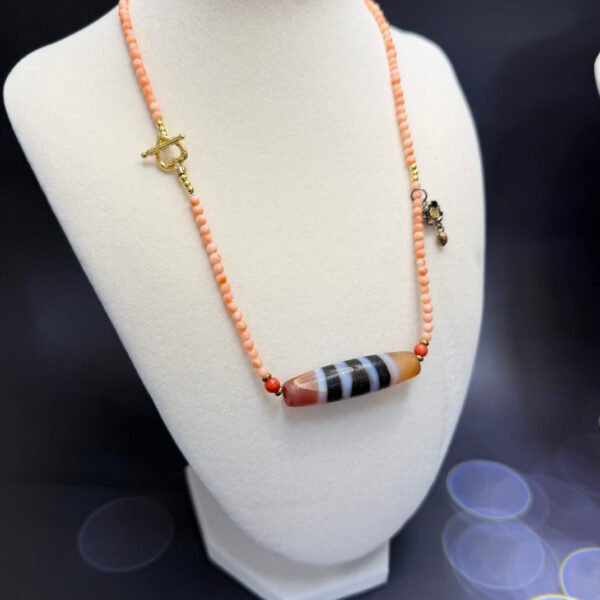 Alternative view of Coral Choong Dzi Necklace