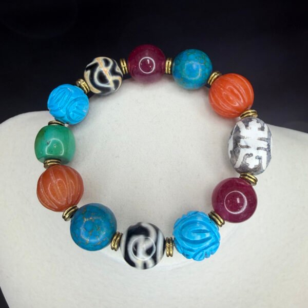 Alternative view of Seven treasure Vintage Dzi bracelet