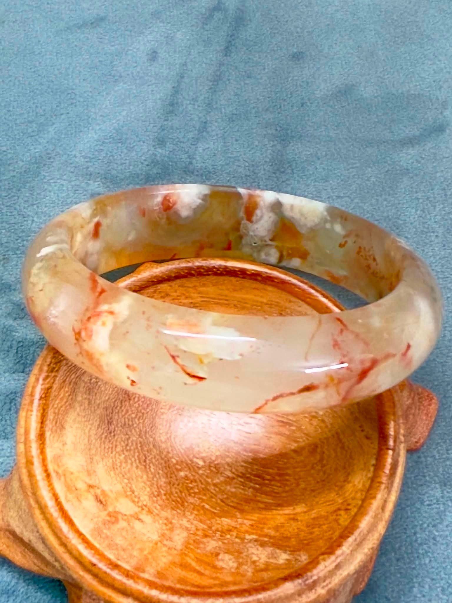 Cherry Blossom Chalcedony Bangle - Image 2