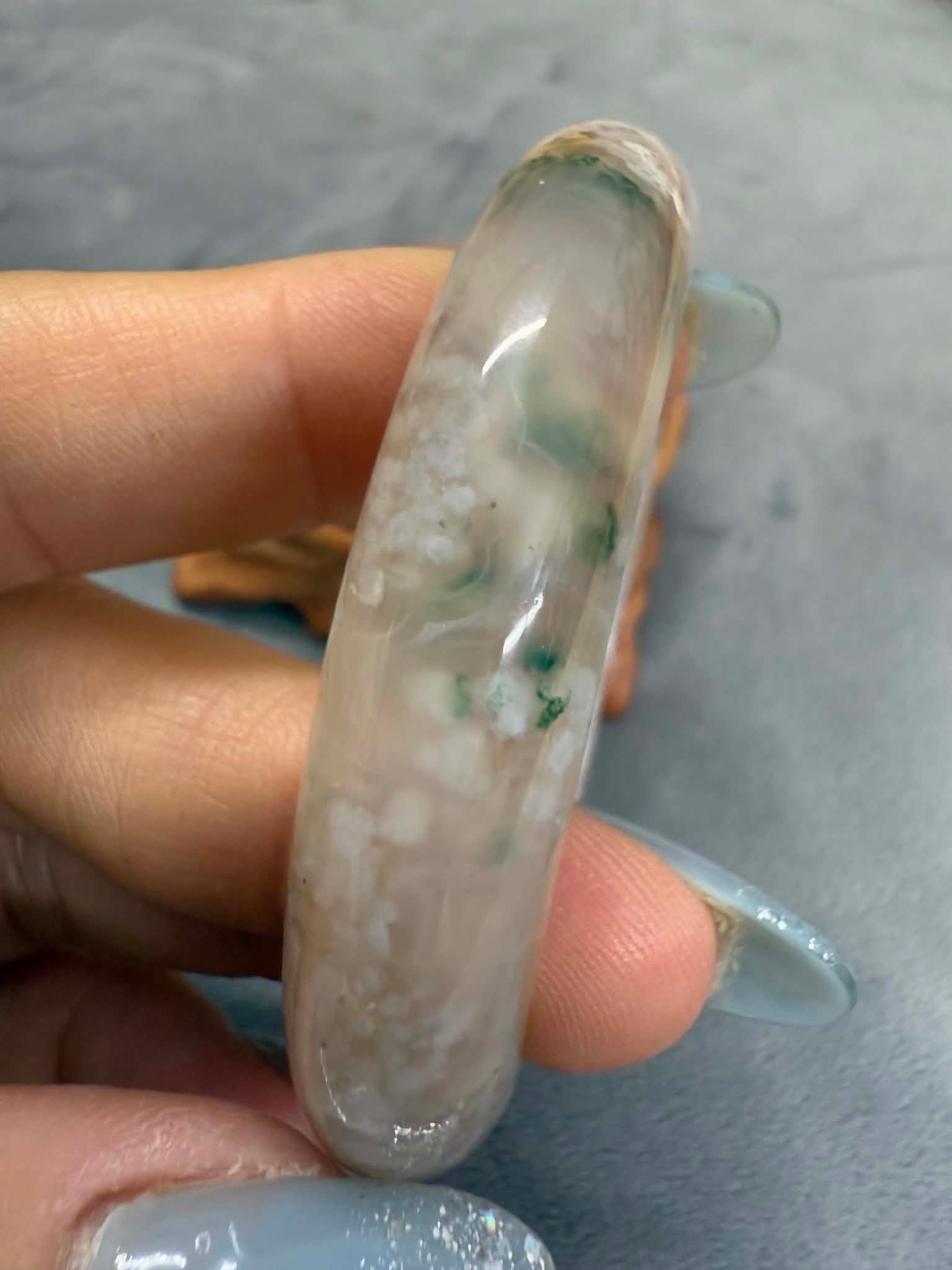 Chalcedony Green Flowers Bangle - Image 3