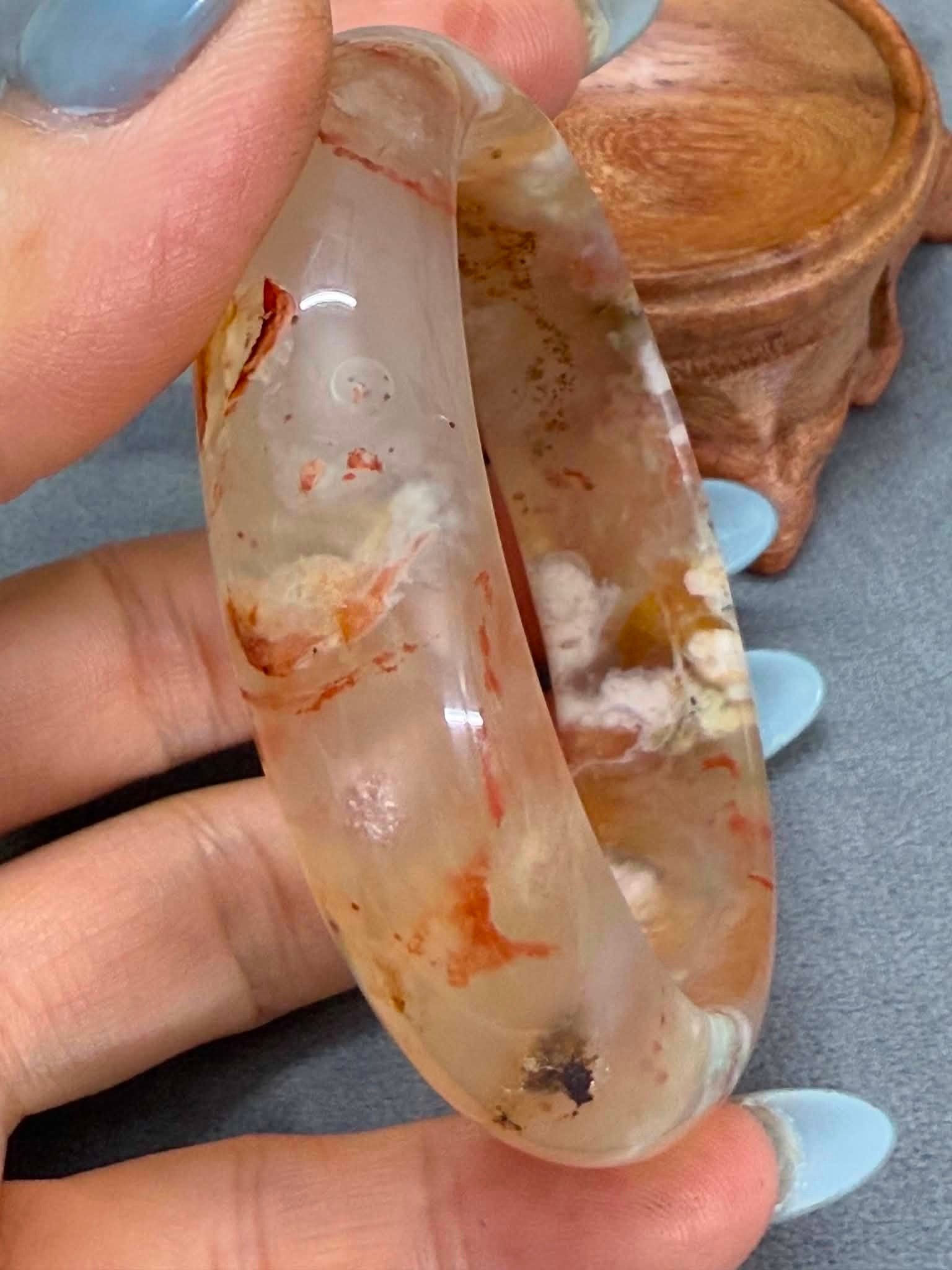 Cherry Blossom Chalcedony Bangle - Image 4
