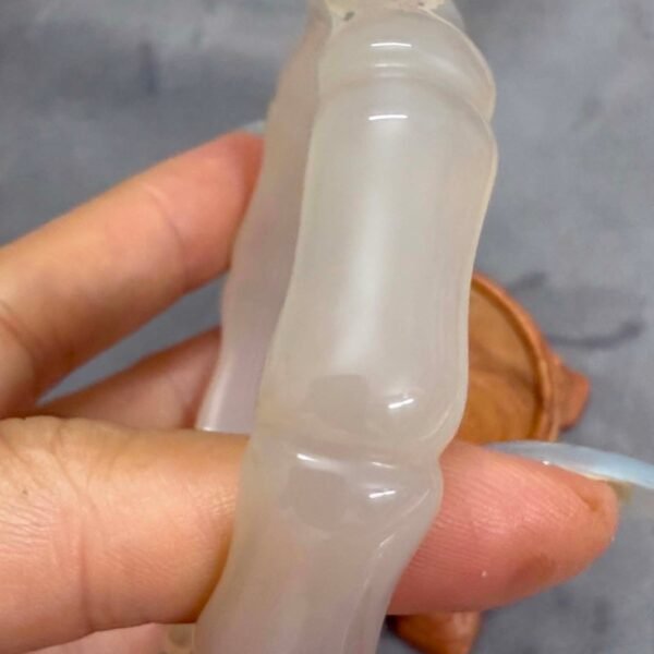Alternative view of Pure Bamboo Style Chalcedony Bangle