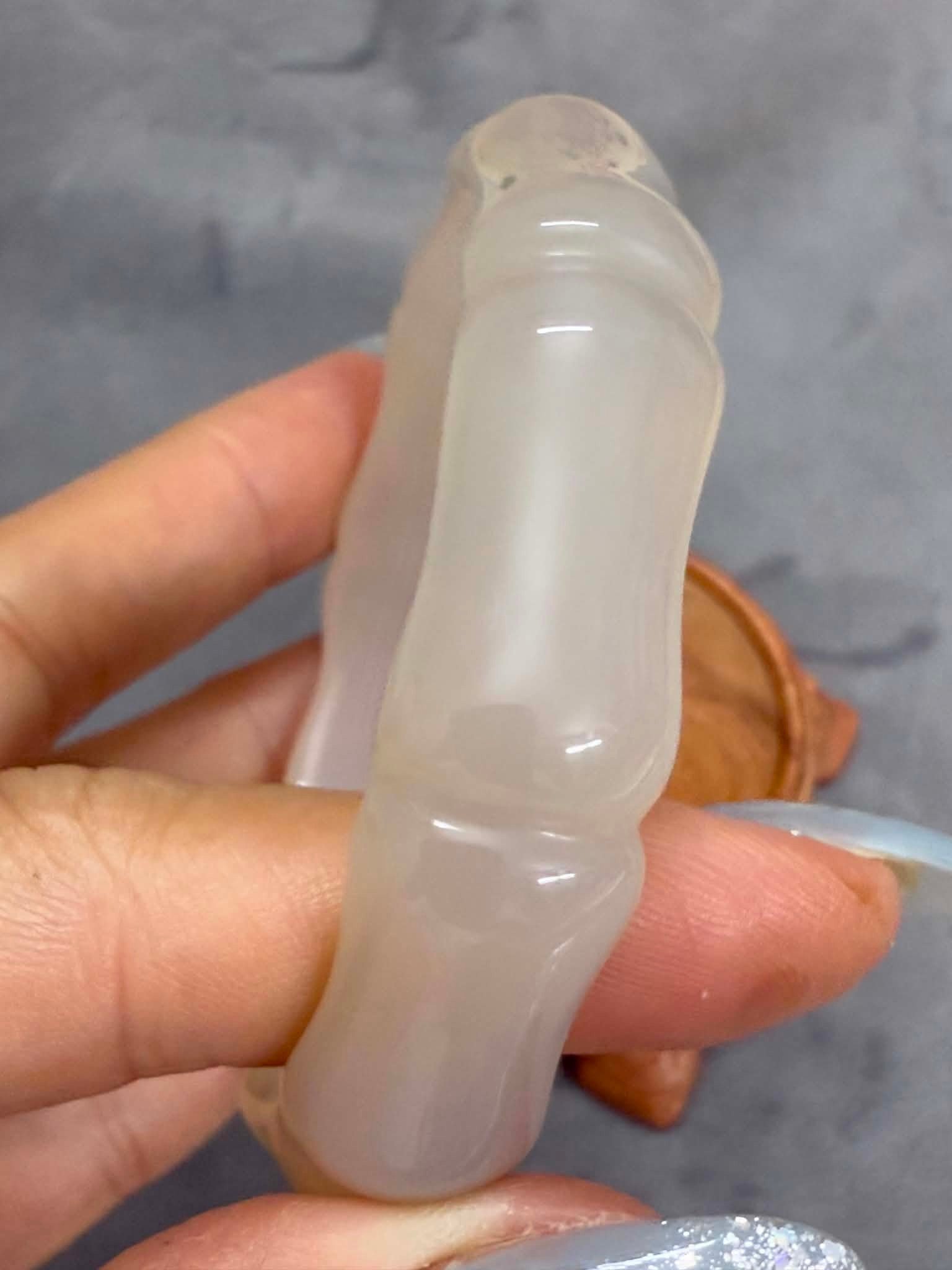 Pure Bamboo Style Chalcedony Bangle - Image 2